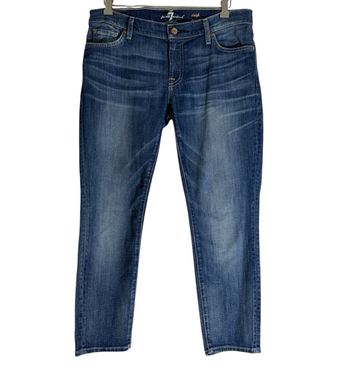 For All Mankind Jeans Womens 31 Roxanne Crop Straight Leg Dark - Main Image