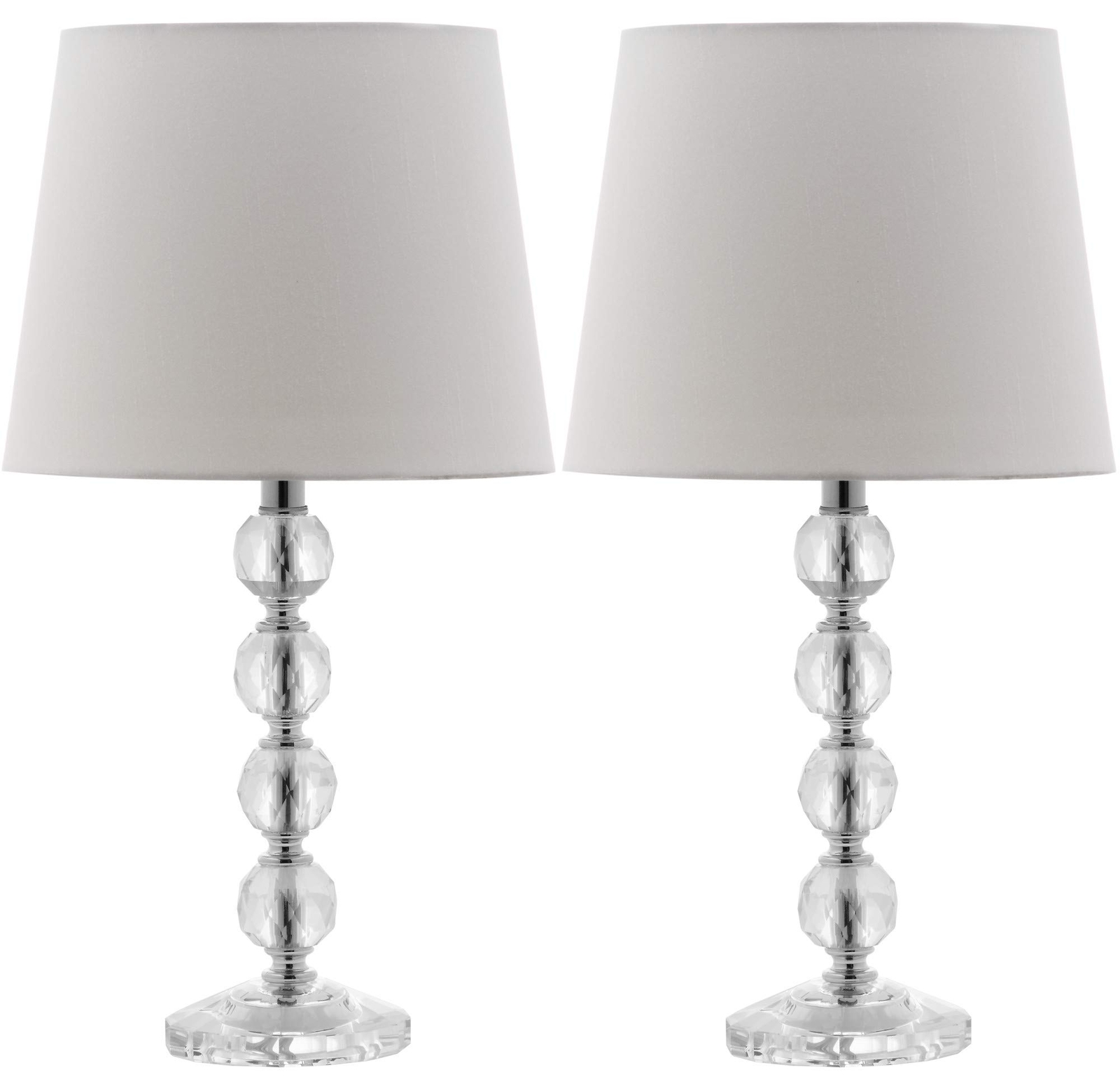 Lighting Collection Nola Modern Glam Stacked Crystal Ball/ Off-White Shade 16...