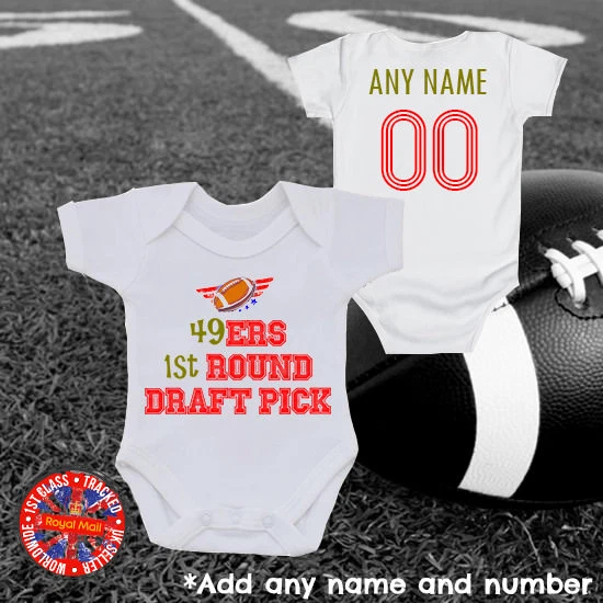 DUNNES STORES 49ers Baby Grow Vest, Personalised USA America