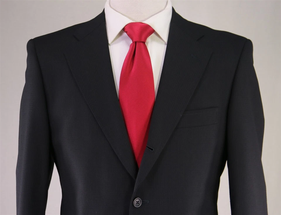 J. Press Suit Japan Black Textured Check 2-Btn Luxury Wool Suit 36S - Image 3 of 4