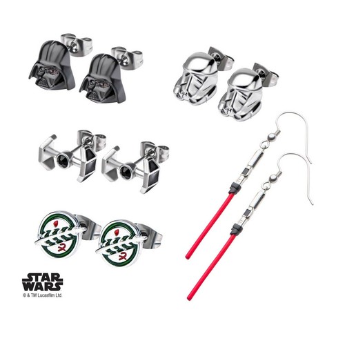 Star Wars Stainless Steel Dangle Charm Earrings Set - Picture 2 of 4