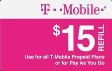 T-Mobile Prepaid 15 Refill Top-Up Prepaid Card , AIR TIME PIN / RECHARGE