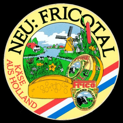 Advertising Stickers - Frico Cheese - 10x10cm - Vintage 80s