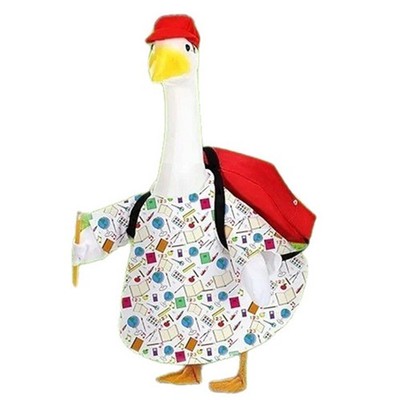 F??r 23 Zoll Veranda Gans Kleidung Schulanfang Outfit mit Hut Rucksack Stift