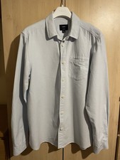 Finisterre Organic Cotton Shirt Light Blue Long Sleeve Button Up Men’s Large 