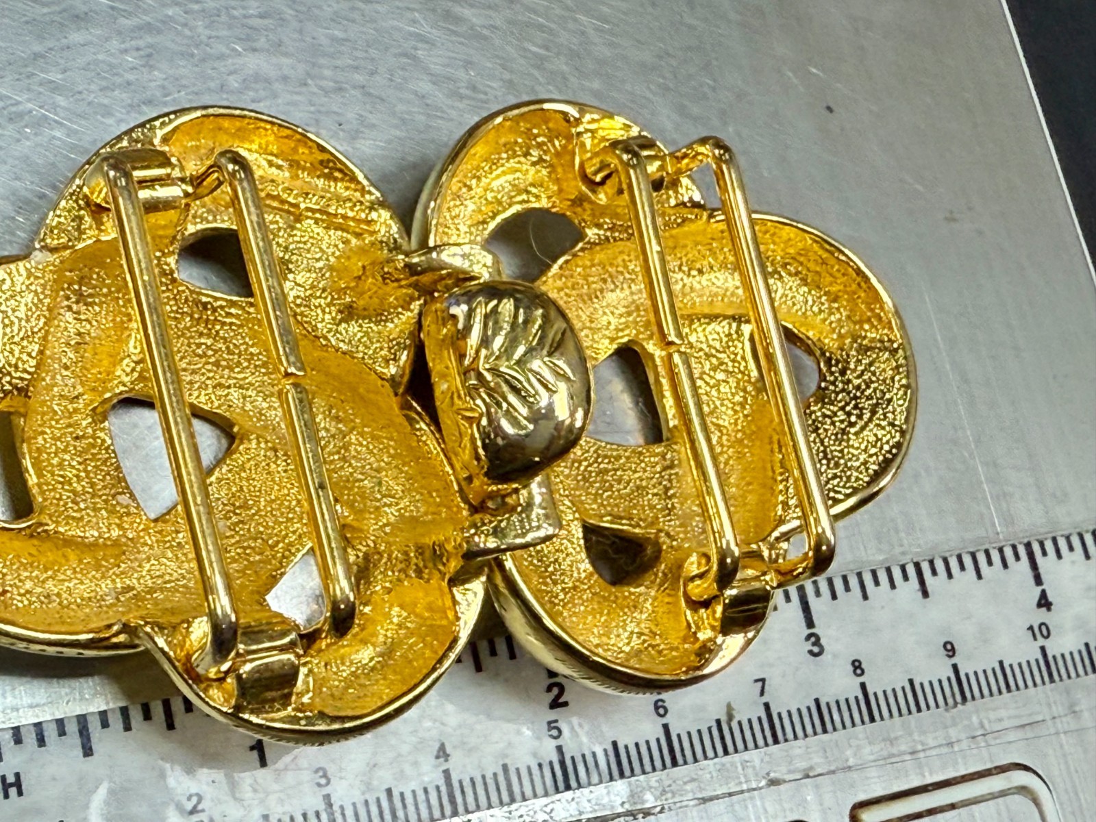 Swirl Knotted Interlocking Two Piece Vintage Gold… - image 14