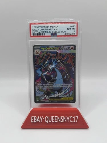 Pokémon Mega Charizard X ex (2025) Mega Evolution Promo 023 PSA 8 Holo