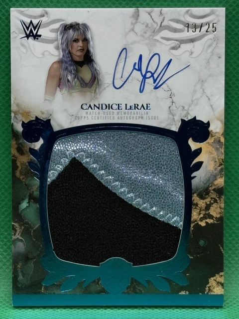 2025 Topps Royalty WWE Candice LeRae Patch Auto Blue /25 Smackdown 5/10/2024