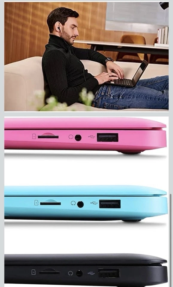 Windows 10 Laptop 10.1 Inch Quad Core Notebook Slim& Lightweight - black - Image 4 of 4