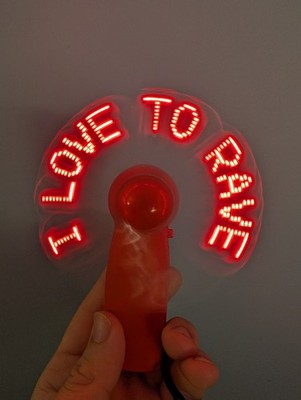 Portable Handheld LED Personal Fan Battery EDM Rave Concert Cool Red Mini Fan