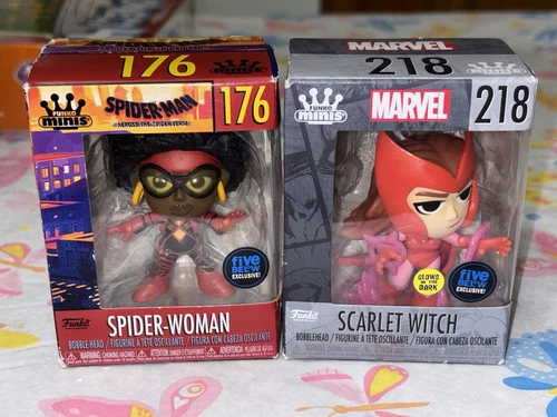 Funko Minis Spider-Man Across The Spider-Verse Spider-Woman & Scarlet Witch GITD