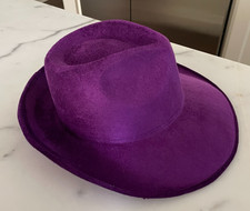 Purple Mardi Gras Gangster Fedora Costume Party Hat OSFM