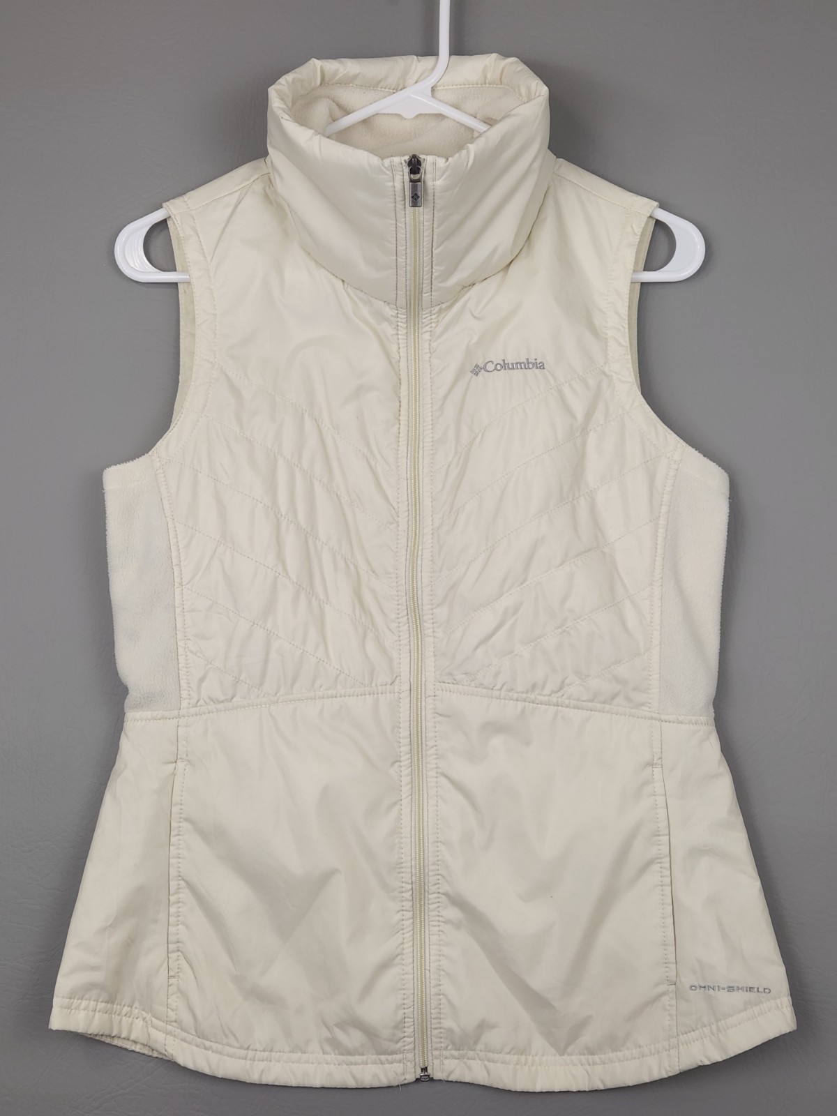 Columbia Vest Womens S White Full Zip Mix It Around II Repellency Quilted Pocket