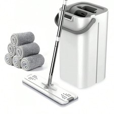Magic Floor Mop and Bucket Set with 6 Microfi...