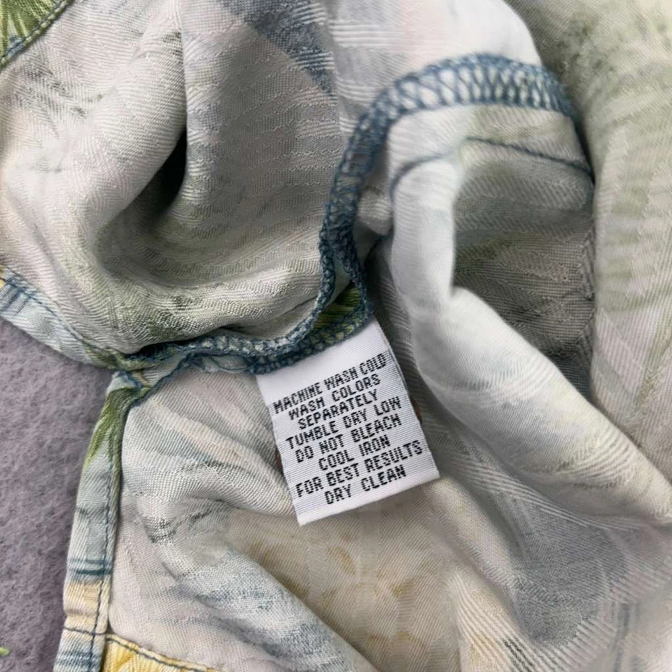 Camisa Tommy Bahama Para Hombre XL Verde Floral Abotonada Mangas Cortas Foto 4 de 4