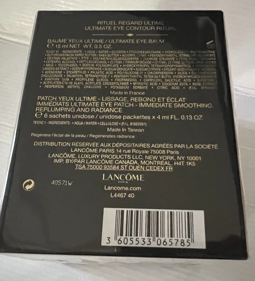 Bálsamo ritual contorno de ojos Lancome Absolue L’extrait Ultimate + 6 parches * sellado Foto 3 de 4