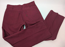 Vintage 70s Levi's 517 Big E Sta Prest Talon Zip Maroon Red Pants 32x28