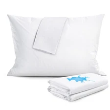 FAUNNA Pillow Protector with Zipper Queen Size Pillow Covers 100% Waterproof ...