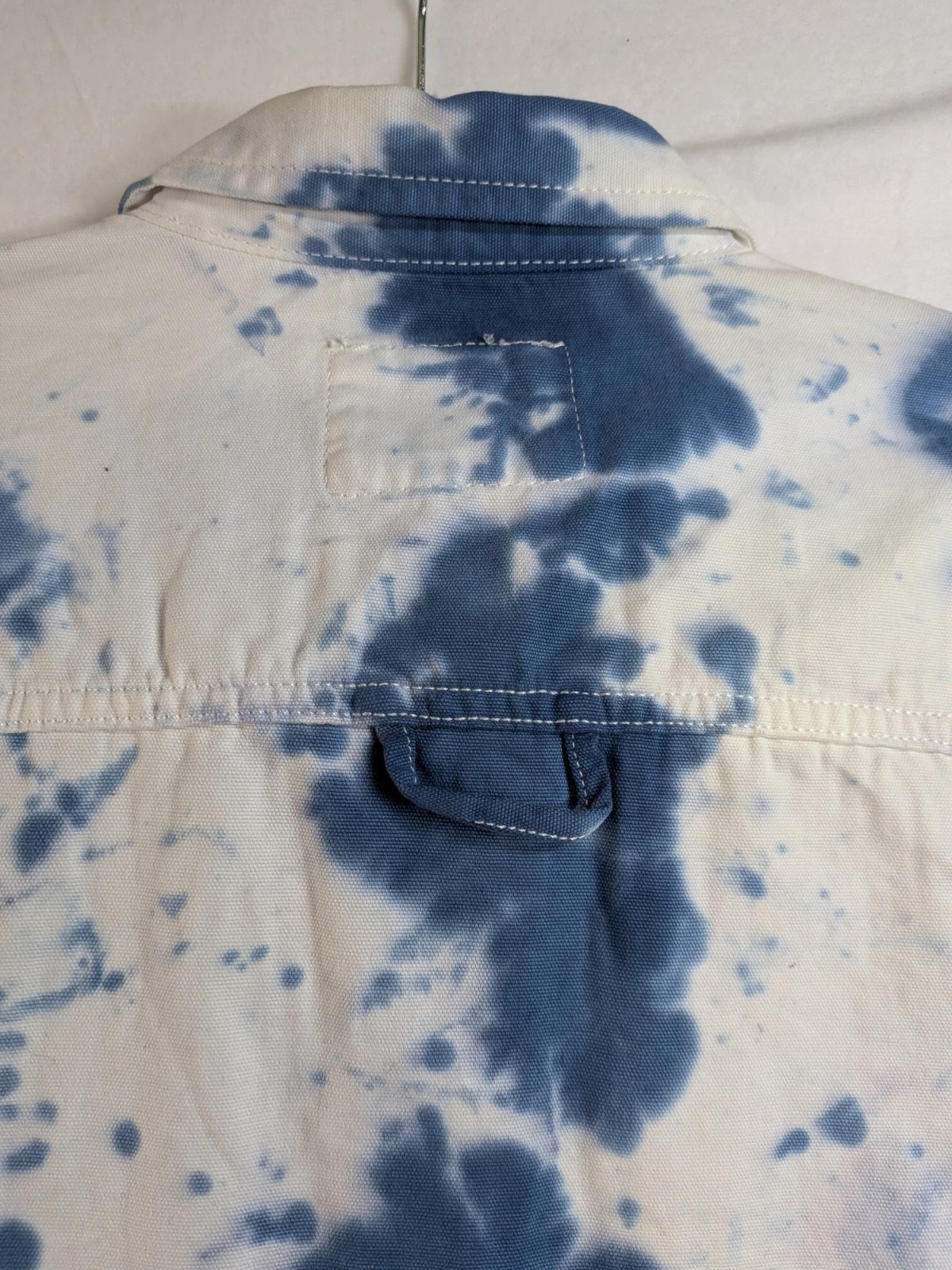 Forever 21 Men's Blue White Tie-Dye Button Front Shacket Jacket Size S image 9