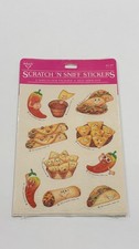 Vintage 1983 Hallmark Ambassador Scratch N Sniff Taco Nachos Stickers K3075