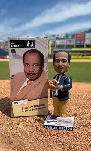 Stanley Hudson W/Pretzel Bobblehead 2024 The Office Night SGA SWB RailRiders NIB