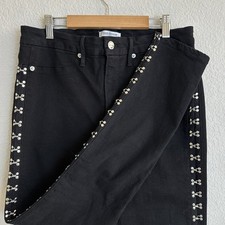 Jeans negros ajustados al tobillo Good American Good Waist negros gancho y ojo talla 12/31