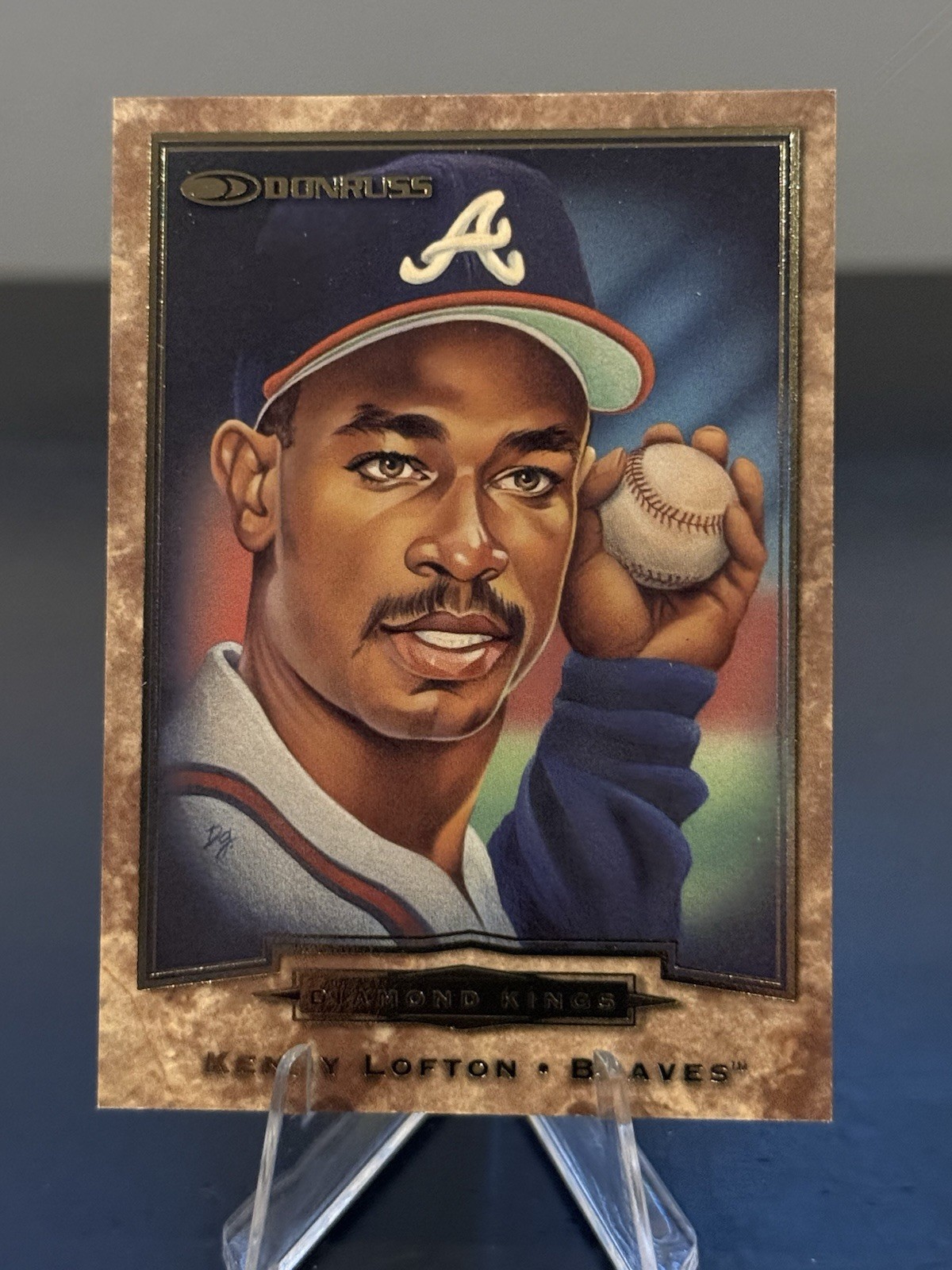 1998 Donruss Diamond Kings Canvas /10,000 Kenny Lofton Atlanta Braves #6
