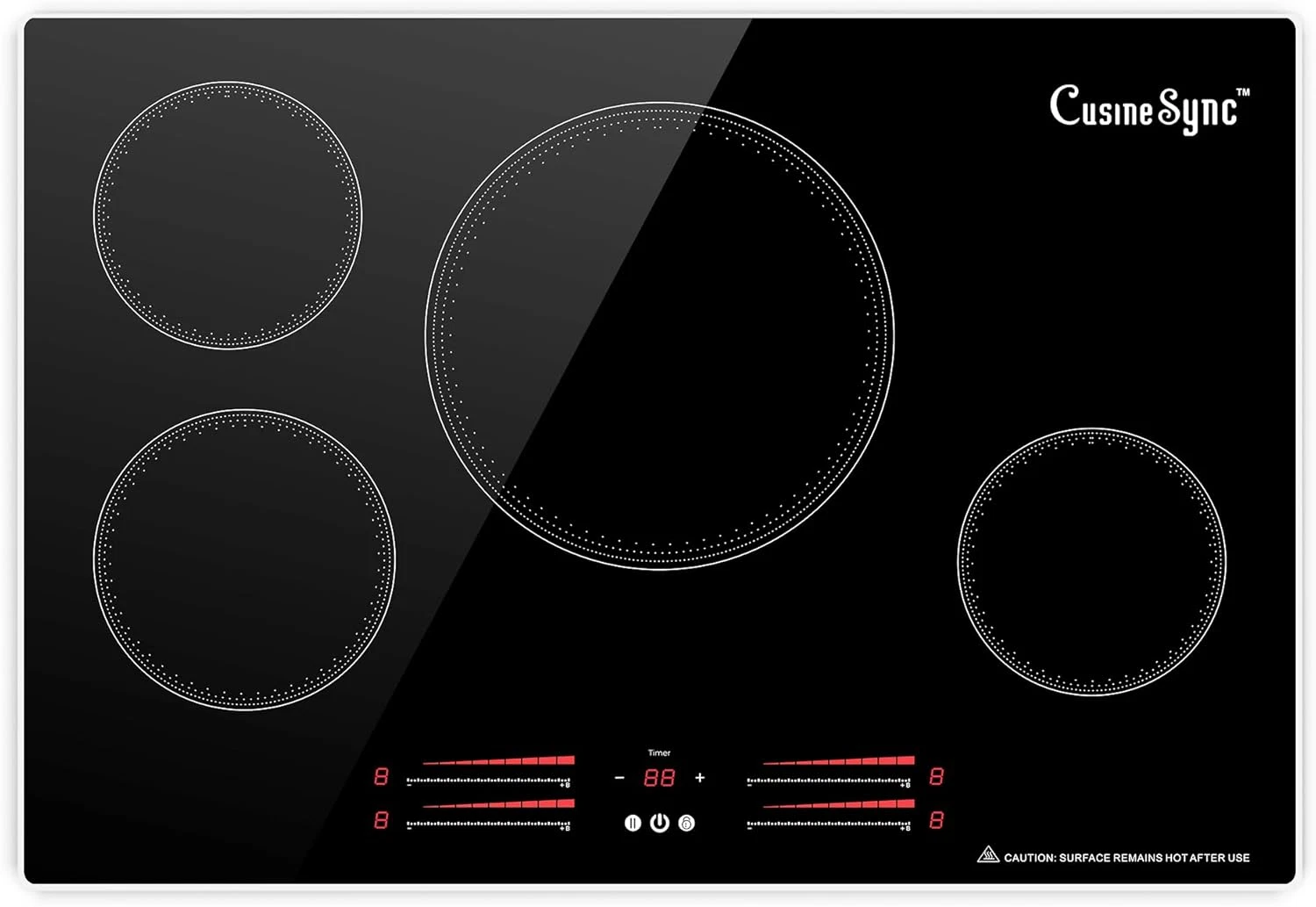 30 Inch Induction Cooktop, 4 Burner Built-In Electric Stove Top, Fast Heating wi