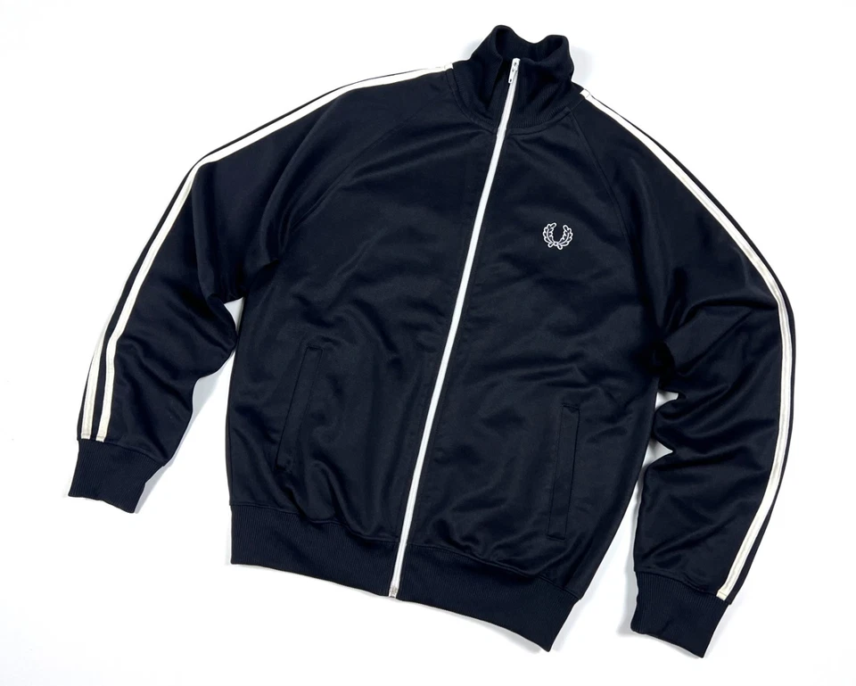 Vintage Men's FRED PERRY Blue Full Zip Classic Track Jacket Windbreaker Size S/M - Image 3 of 4