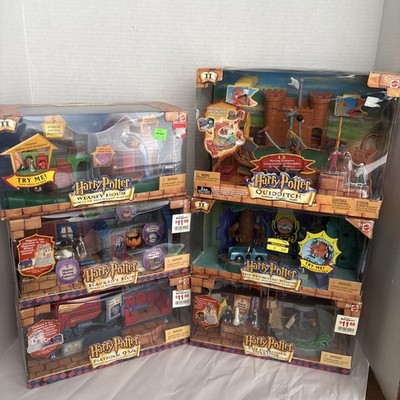Lot Of 6 Mattel Harry Potter Miniature Play Sets , Weasley, Hagrid s Hut & More
