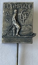 Distintivo GUF Gruppi Universitari Prima Olimpiade 1932 Sci Montagna Sport Neve