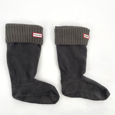 Hunter Women's size M US 5-7 Half Cardigan Stitch Boot Socks Dark Slate 36-38