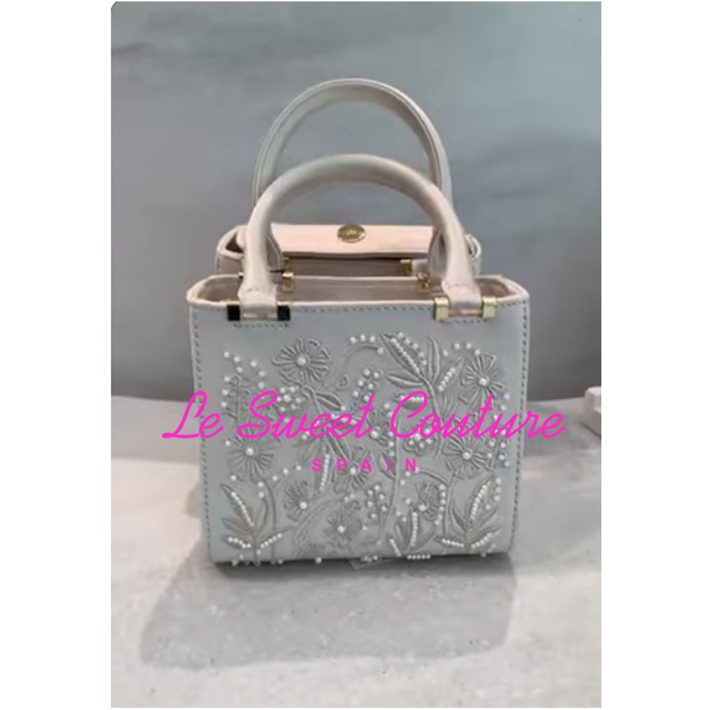 ZARA WOMAN SS25 SATIN-EFFECT PEARL HANDBAG ECRU 6867/410/719