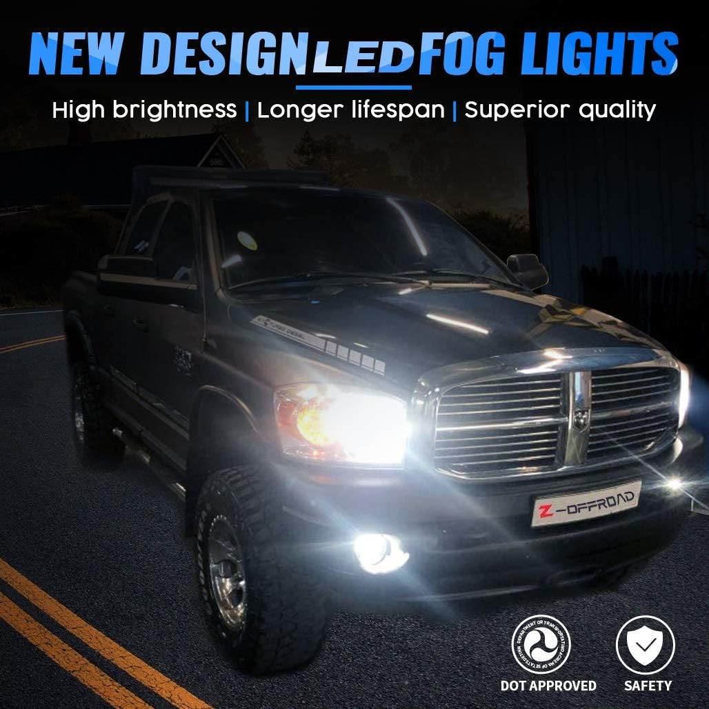 Z-OFFROAD 2pcs 63W LED Fog Lights Lamps Black fog lights for dodge ram 