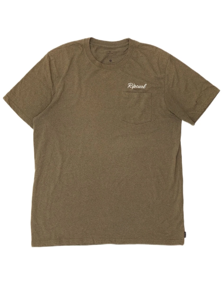 T-shirt Rip Curl Homme Manches Courtes Coton Marron – Taille S