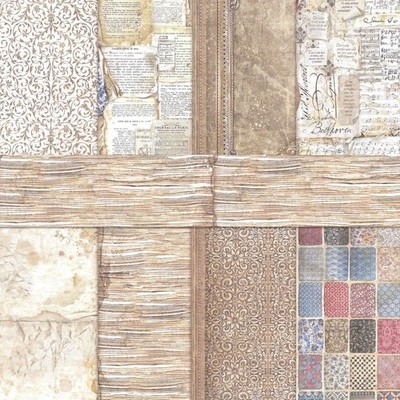 Vintage Texture Scrapbook Paper 16 Sheets 5.8x5.8 Inch for DIY Crafts