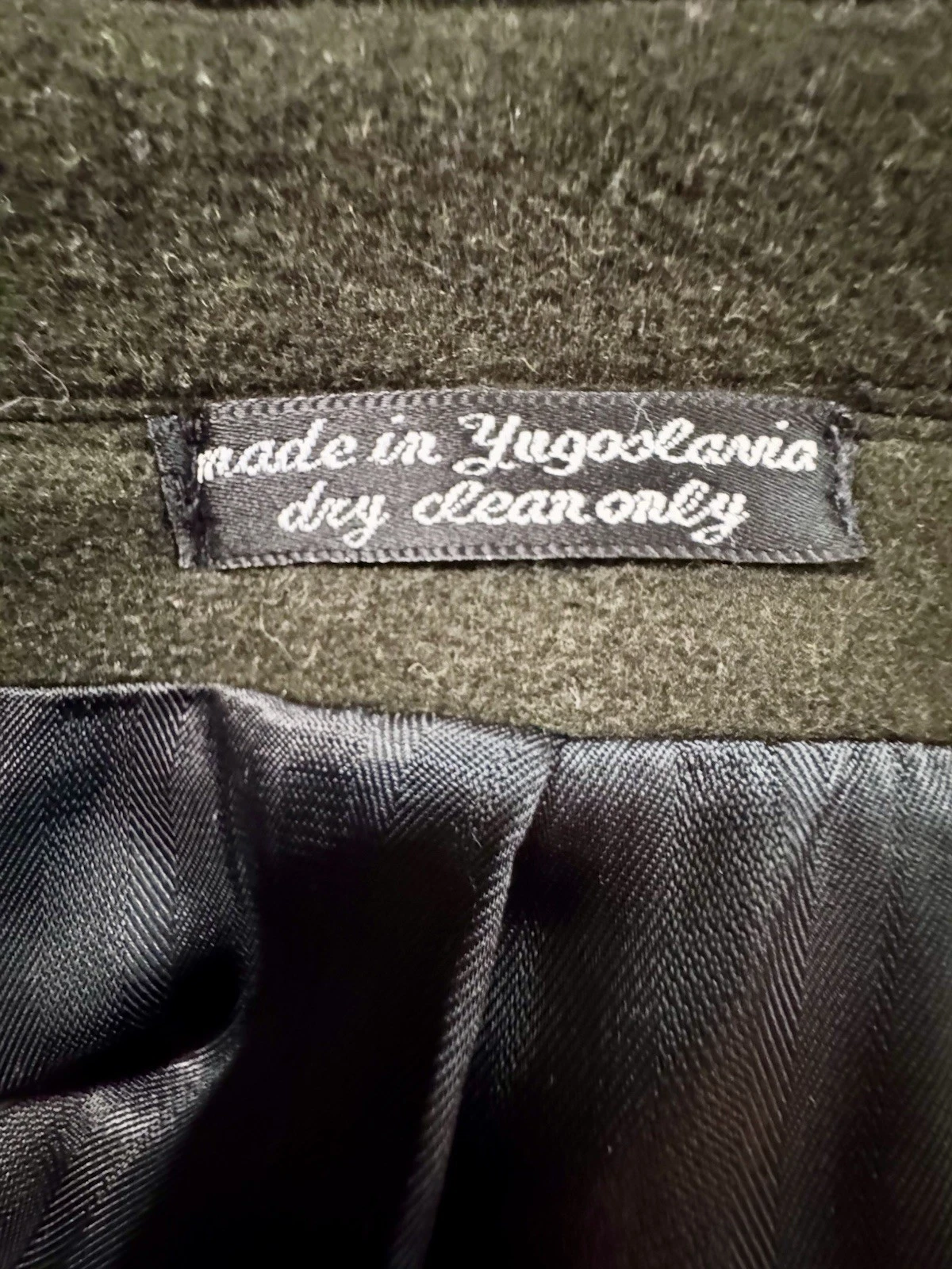 Vintage ZYLOS Cashmere Overcoat Green Men's 44L Yugoslavia W/ Bonus Italy Scarf image 10
