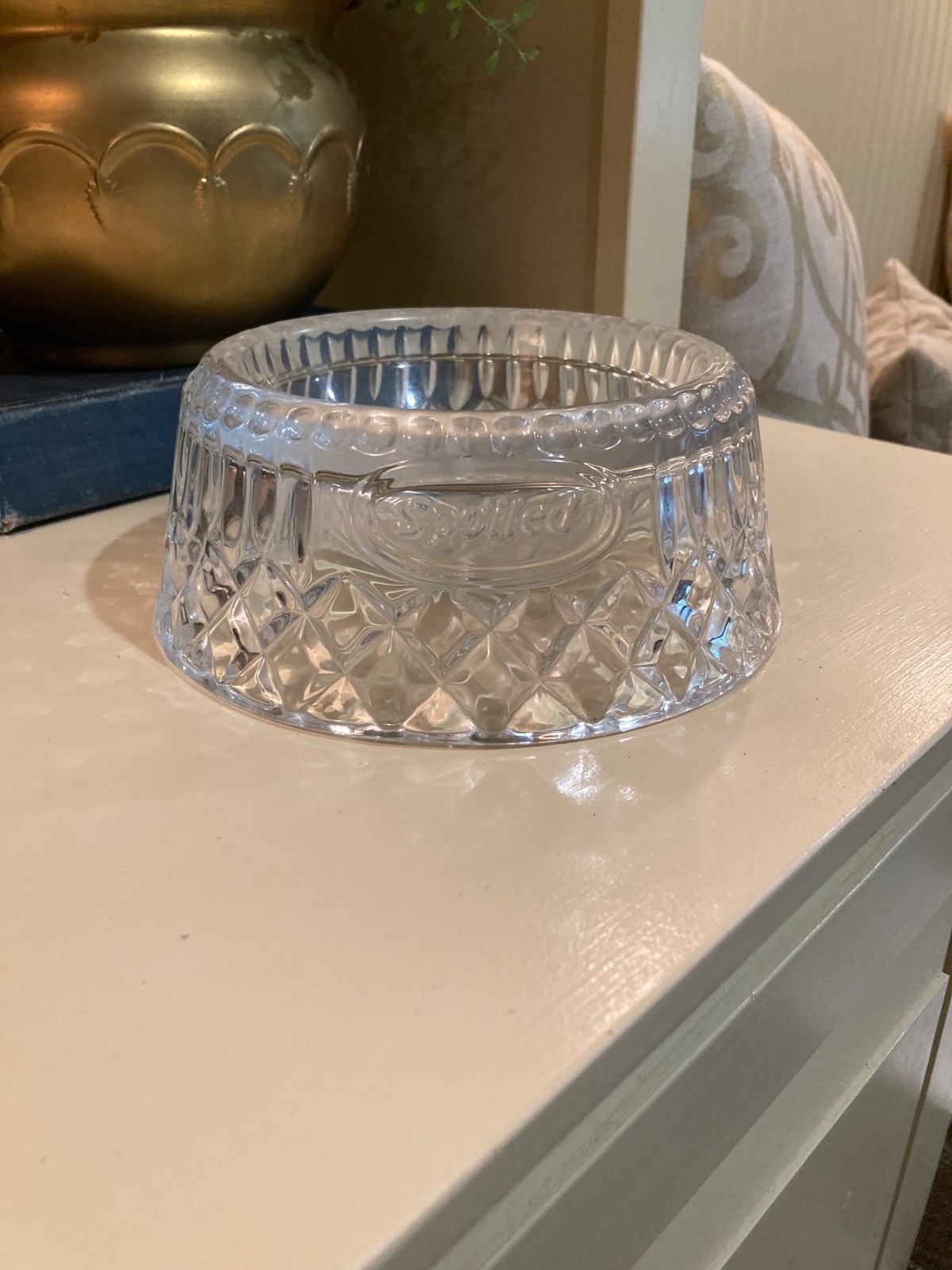 Shannon Godinger Crystal Cut Glass 'Spoiled' Pet Dish/Trinket/Makeup