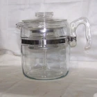 Vintage Pyrex 9 Cup Glass Percolator / Stovetop Coffee Pot USA 7759 Mid-Century