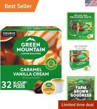 Caramel Vanilla Cream, Single-Serve Keurig K-Cup Pods, Flavored Light Roast C...