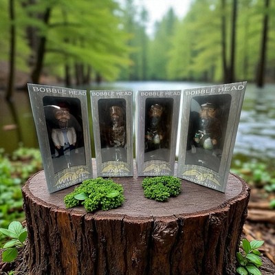 DUCK DYNASTY Set Of 4 Bobble Heads In Boxes~Jase~Willie & Two Si s~NEW