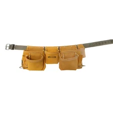 11-Pocket Leather Tool Belt – Durable Contractor’s Waist Apron for Tools & Nails