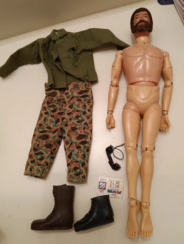 G.I.Joe Bearded Soldier Doll, Plus Accessories, Hasbro, 1964, VG
