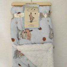 NEW Baby Blanket Sherpa Back Winnie the Pooh Sports Theme Pooh Bear Collection