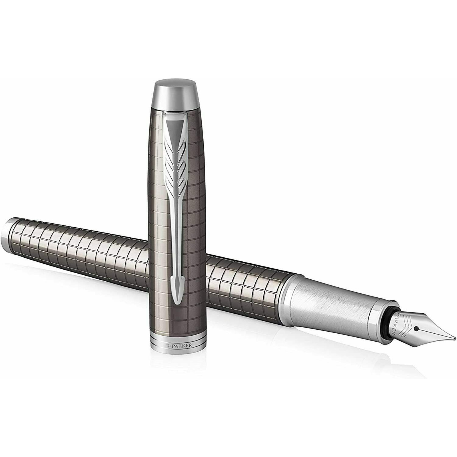 Parker IM Fountain Pen Premium Dark Espresso Medium Nib Blue Ink Gift Boxed