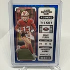2022 Brock Purdy Optic Contenders Blue Prizm Rookie Card 89/99