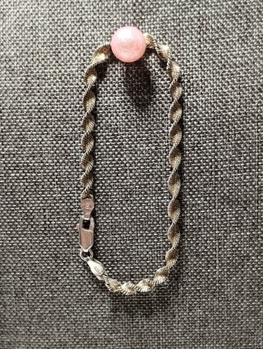 Collana e bracciale in corda intrecciata argento 19,5 G 925 Italia usura o rottami - Foto 2 di 12