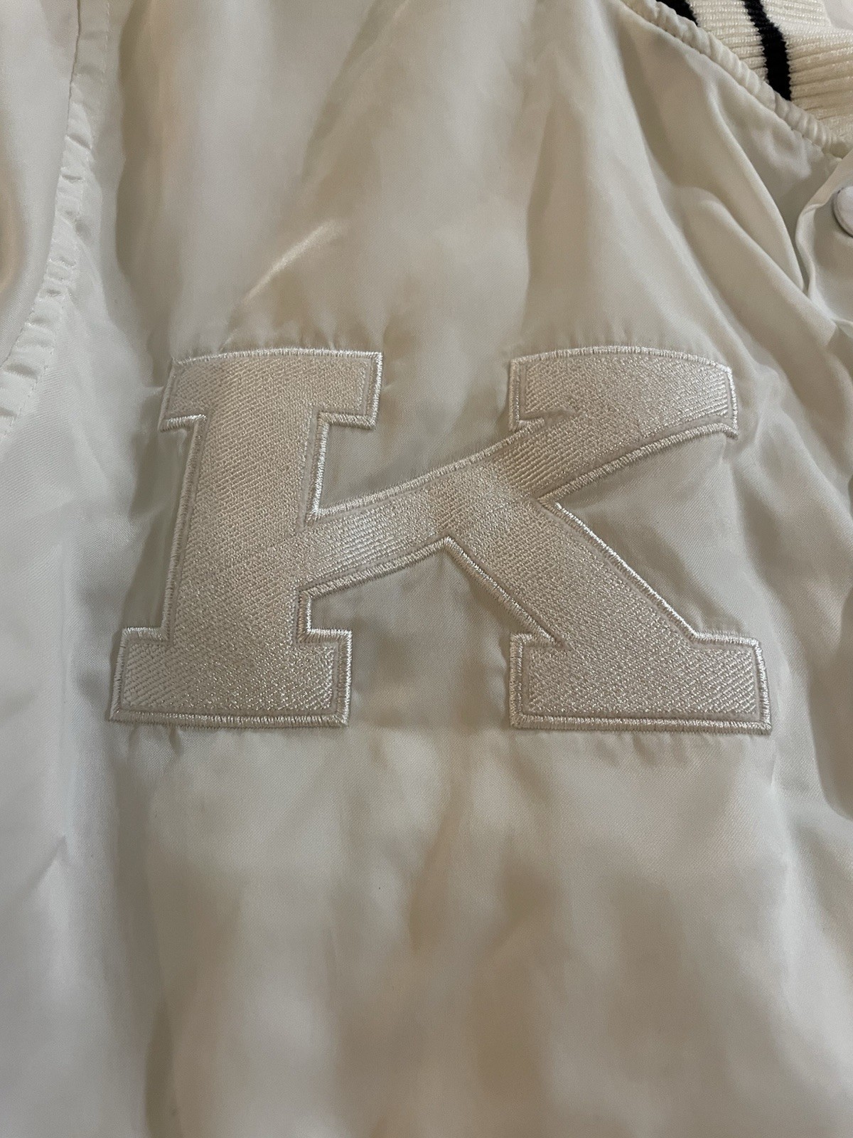 SACAI X NIKE Kentucky Wildcats Nike Giacca Uomo M Raso Tutto Bianco Vintage Y2K Zip Varsity