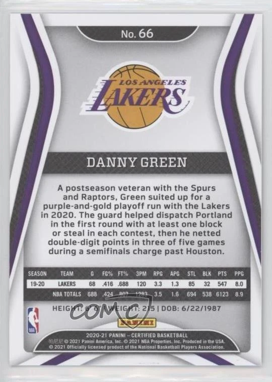 2020-21 Certified Mirror Red Danny Green #66 - Image 2 of 2