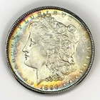 1896 P $1 Morgan Silver Dollar Choice BU UNC Uncirculated Monster Rainbow Toning